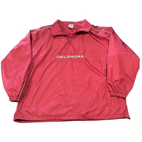 Red‎ Oak Oklahoma Sooners Pullover Size XL Vintage jacket Quarter Zip | P1 - Picture 1 of 5